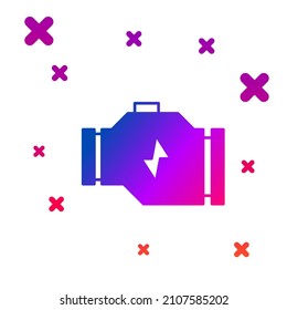 Icono del motor de verificación de color aislado en fondo blanco. Gradiente formas dinámicas aleatorias. Vector