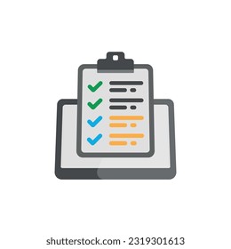 Diseño de vectores de iconos de lista de verificación de color.