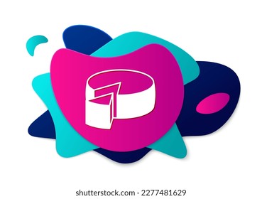 Color Cheese icon isolated on white background. Abstract banner with liquid shapes. Vector