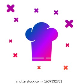 Color Chef hat icon isolated on white background. Cooking symbol. Cooks hat. Gradient random dynamic shapes. Vector Illustration