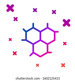 Color Chemical formula icon isolated on white background. Abstract hexagon for innovation medicine, health, research and science. Gradient random dynamic shapes. Vector Illustration