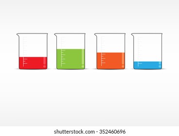 Color Chemical Solution in Beaker Background Vector Design