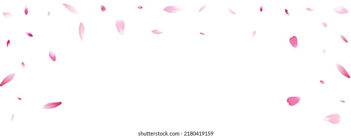 Color Cherry Petal Vector White Background. Pastel Aroma Rose Petal Texture. Peach Petal Wedding Illustration. Springtime Apple Petal Backdrop.