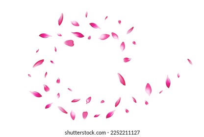 Color Cherry Petal Vector White Background. Pink Beauty Peach Petal Congratulation. Flower Petal Valentine Pattern. Japanese Lotus Petal Illustration.