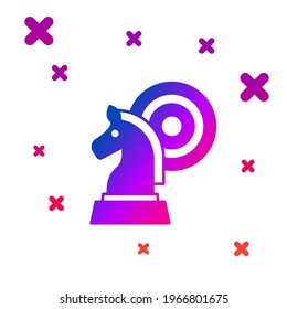 Color Chess icon isolated on white background. Business strategy. Game, management, finance. Gradient random dynamic shapes. Vector