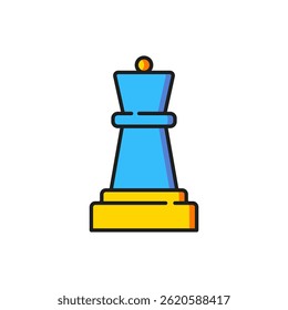 Color Chess icon isolated on white background. Business strategy. Game, management, finance. Flat filled outline style with shadow. Vector