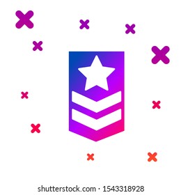 Color Chevron icon isolated on white background. Military badge sign. Gradient random dynamic shapes. Vector Illustration
