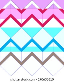 Color chevron pattern, rhombus, triangles. Can be used in textiles, for book design, website background.