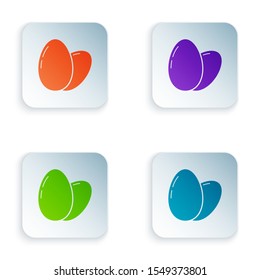 Color Chicken egg icon isolated on white background. Set icons in colorful square buttons. Vector Illustration