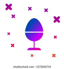 Color Chicken egg on a stand icon isolated on white background. Gradient random dynamic shapes. Vector Illustration