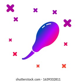 Color Chicken leg icon isolated on white background. Chicken drumstick. Gradient random dynamic shapes. Vector Illustration