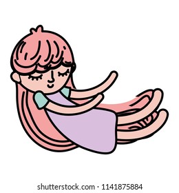 color child girl sleeping with fashion pajamas