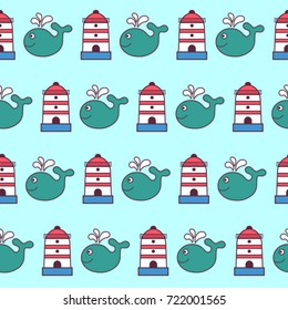 color childish nautical vector pattern