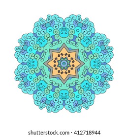 Color children mandala. Abstract vector ornaments. Ethnic decorative elements. colorful circular ornament for baby.