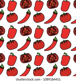 color chili pepers and tomato vegetables background