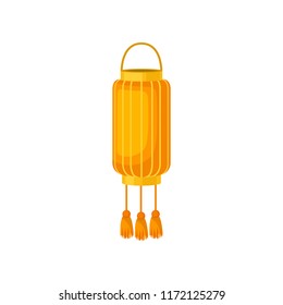Color Chinese paper street lantern, decorative element for festive design vector Illustration on a white background