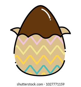 color chocolate egg easter with figures decoration