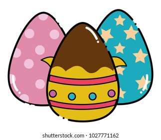 color chocolate eggs easter decorations design