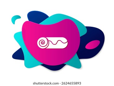 Color Chocolate roll cake icon isolated on white background. Abstract banner with liquid shapes. Vector