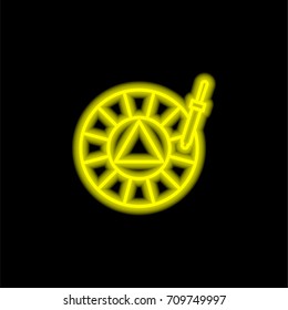 Color Choice yellow glowing neon ui ux icon. Glowing sign logo vector
