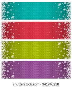 Color christmas banners with snowflakes, vector illustration
