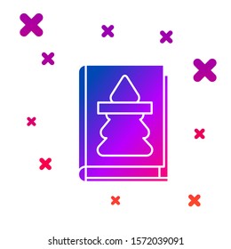 Color Christmas book cover or flyer template icon isolated on white background. Merry Christmas and Happy New Year. Gradient random dynamic shapes. Vector Illustration