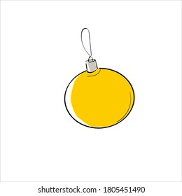 Color Christmas toy for design. A Christmas ball. Vector stock illustration on a white isolated background.