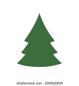 Color christmas tree illustration. Vector new year tree icon. Color logo for christmas. 