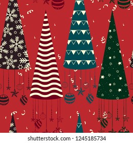 Color christmas trees. Vector illustration