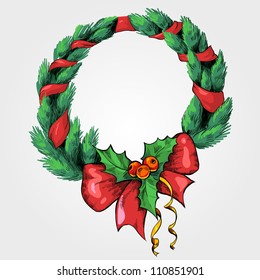 Color Christmas wreath