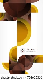 Color circle abstract geometric background, modern shapes with message. Vector techno or business template, round elements