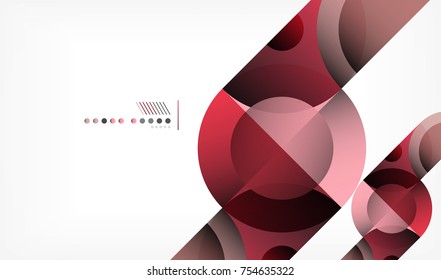Color circle abstract geometric background, modern shapes with message. Vector techno or business template, round elements
