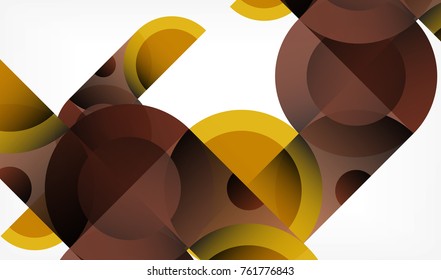 Fondo geométrico abstracto de círculo de color, formas modernas con mensaje. Tecnología vectorial o plantilla de negocio, elementos redondos