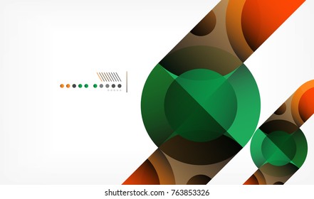 Fondo geométrico abstracto de círculo de color, formas modernas con mensaje. Tecnología vectorial o plantilla de negocio, elementos redondos