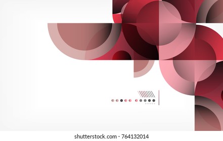 Color circle abstract geometric background, modern shapes with message. Vector techno or business template, round elements