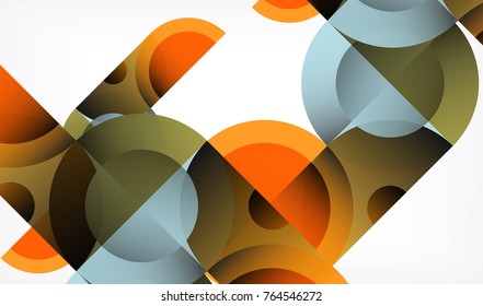 Fondo geométrico abstracto de círculo de color, formas modernas con mensaje. Tecnología vectorial o plantilla de negocio, elementos redondos