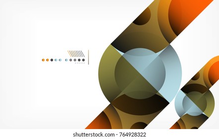 Fondo geométrico abstracto de círculo de color, formas modernas con mensaje. Tecnología vectorial o plantilla de negocio, elementos redondos