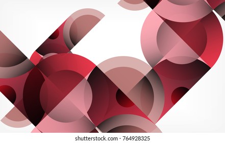 Color circle abstract geometric background, modern shapes with message. Vector techno or business template, round elements