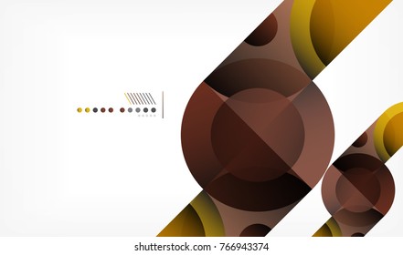 Farbkreis abstrakter geometrischer Hintergrund, moderne Formen mit Botschaft. Vektortechnik- oder Geschäftsvorlage, runde Elemente
