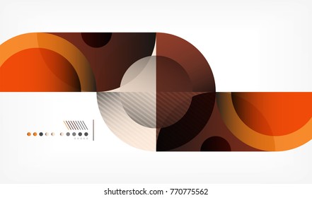 Color circle abstract geometric background, modern shapes with message. Vector techno or business template, round elements