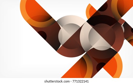Color circle abstract geometric background, modern shapes with message. Vector techno or business template, round elements