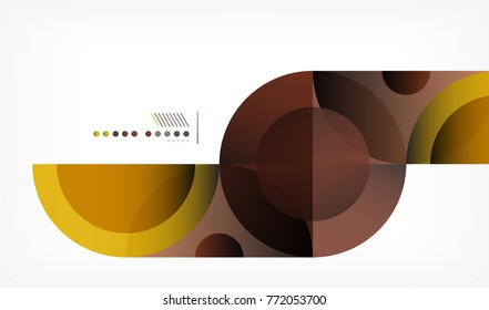 Color circle abstract geometric background, modern shapes with message. Vector techno or business template, round elements