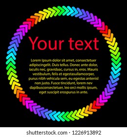 The color circle with arrow elements on the dark background