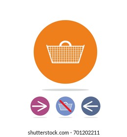 Color circle button add to cart button with arrows web icon. add to cart vector