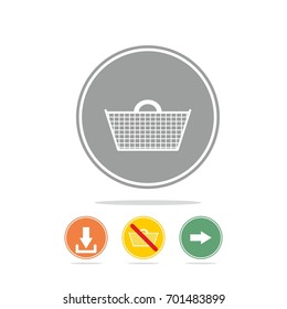 Color circle button add to cart button with arrows web icon. add to cart vector