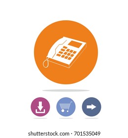 Color circle button add to cart, call, phone download and arrow web icon vector