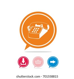 Color circle button add to cart, call, phone download and arrow web icon vector