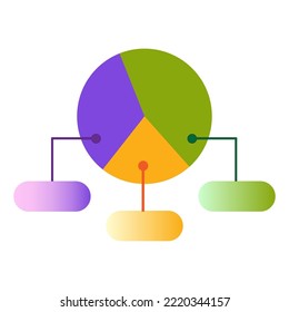 gráfico de círculo de color. Signo de información. Concepto de negocios redondos. Gráfico de información de la línea de tiempo del proceso. Ilustración vectorial. imagen de stock. 