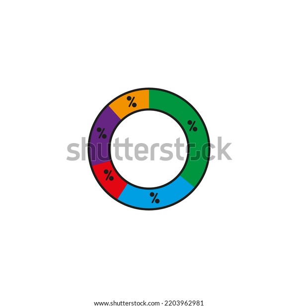 Color circle chart percent. infographic with colorful\
circle. Presentation template. Vector illustration. stock image.\
