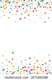Color Circle Christmas Vector  White Background. Celebration Round Banner. Invitation Splash Wallpaper. Multicolored Rain Independence Backdrop.